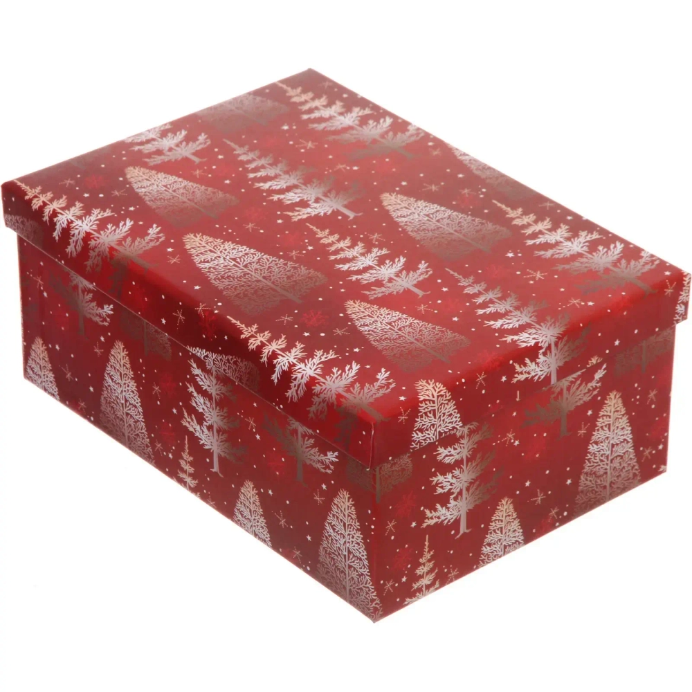 Коробка подарочная «Веселые елочки» 23*16,5*9,5 см