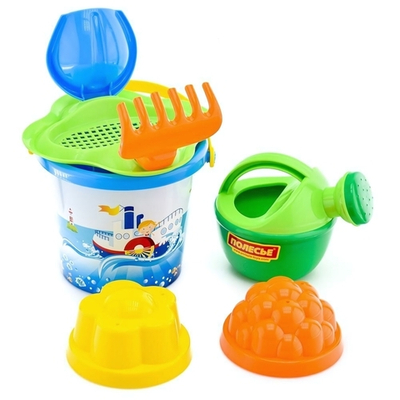 Набор №228 (ведро мал., ситечко-цветок, совок, грабли, форм.+ лейка) (Полесье)