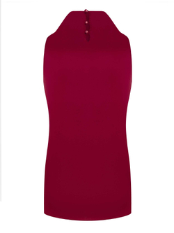 Топ с воротником стойкой из натурального шелка