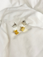 Серьги-пусеты в стилистике tous, оттенок золото