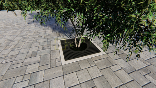 Приствольная решётка «Рябина» квадратная