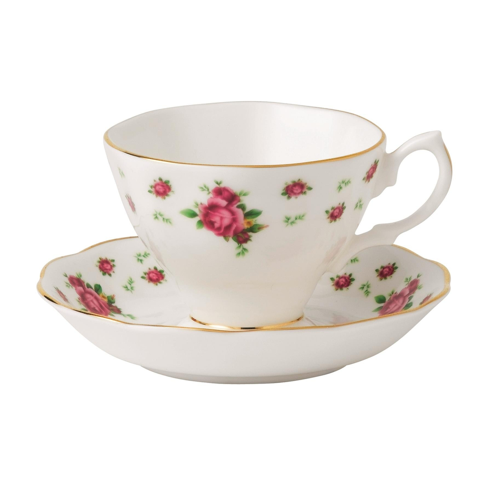 Royal Albert - New Country Roses Белая чашка с блюдцем 180мл / артикул   NCRWTW26135  / GTIN 652383739413