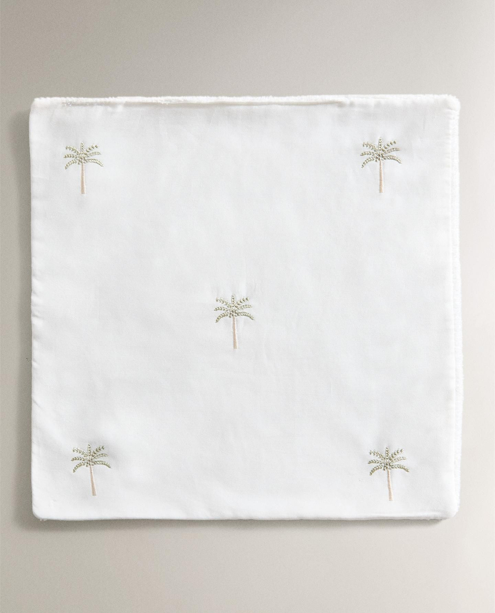 Zara Home - Набор полотенец для рук с вышитыми пальмами (комплект из 2 предметов)), белый, 30х30 см