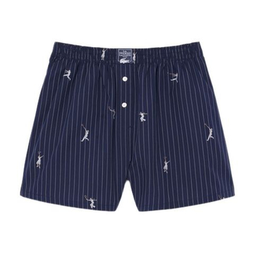 Женские Шорты теннисные Lacoste Cotton Poplin Boxer - navy blue/white
