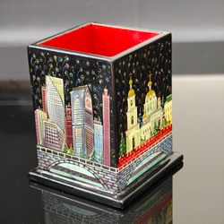 Стакан под ручки и карандаши "Москва" (Ручная роспись Палех)