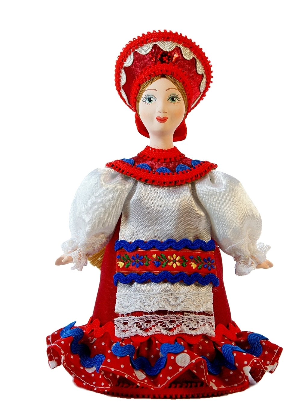 Кукла коллекционная девушка в белорусском костюме