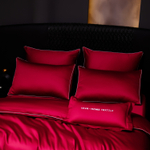 КПБ Однотонный Сатин Премиум на резинке OCPR013, 2 спальный, 4 наволочки, простынь 180*200*30