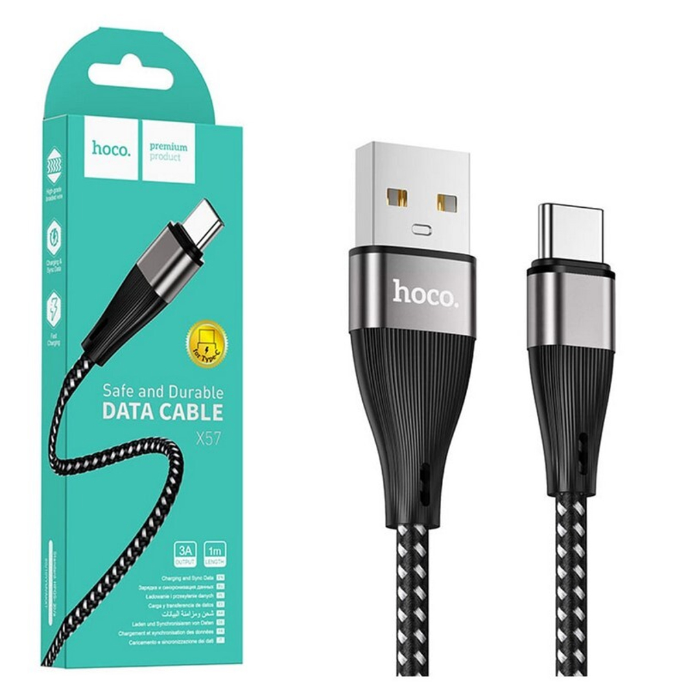 Кабель USB - TypeC HOCO X57 (черный) 1м