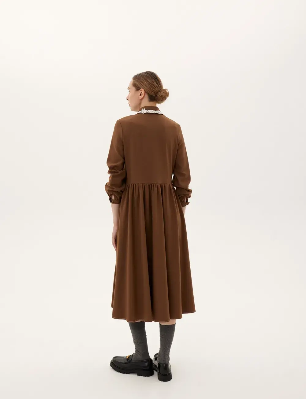 Платье «Школа», коричневый