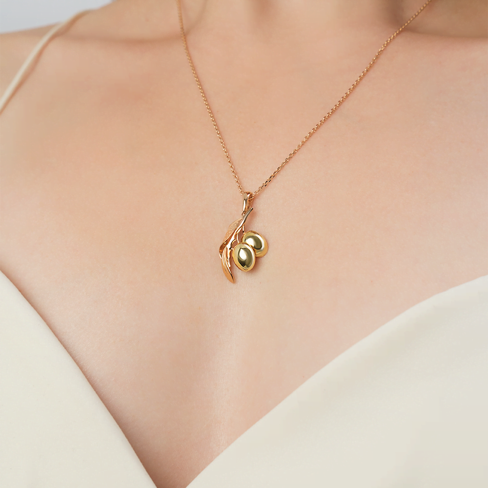 Подвеска «Оливки» из комбинированного золота