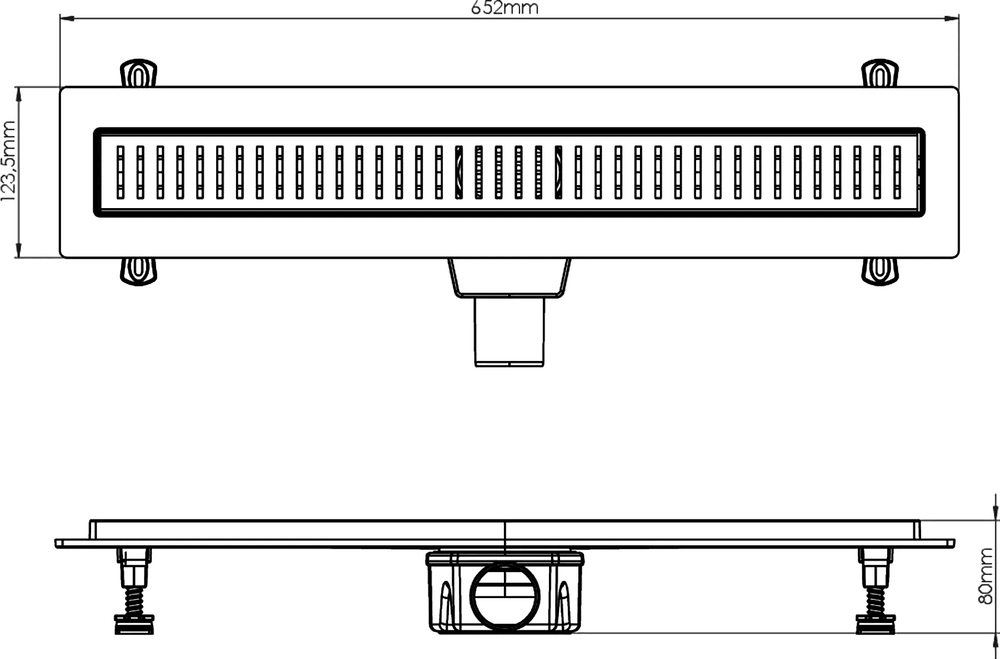Душевой трап (лоток) EWRIKA 8600560 60 см, с сифоном