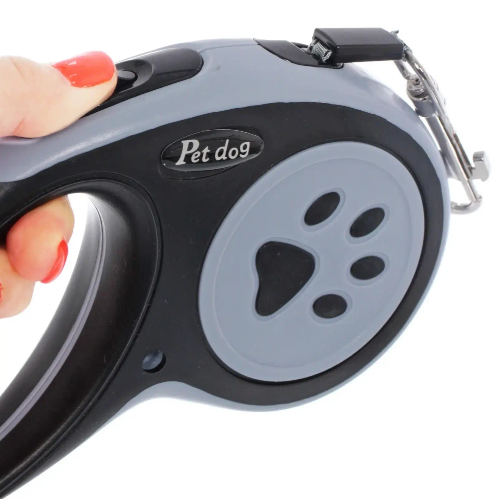 Поводок-рулетка для малых и средних пород «МОЙ БРО», цвет чёрный, 5м, нагрузка до 15кг