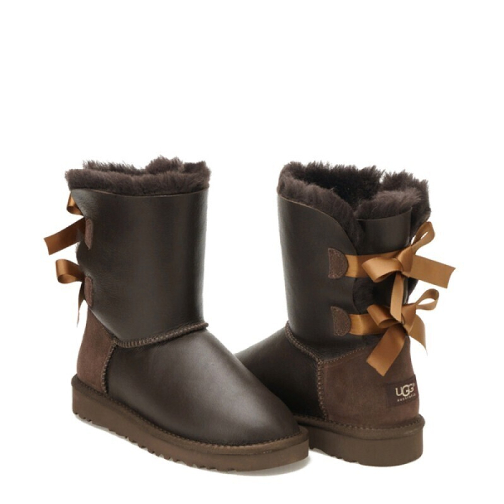 Угги Bailey Bow Metallic Chocolate