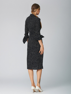 Платье-рубашка, с сборкой в горох