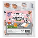 Обложки "CATS" для тетрадей и дневников, КОМПЛЕКТ 10 шт., ПЛОТНЫЕ, 210х350 мм, 110 мкм, FUNSTER (ФАНСТЕР), 274085