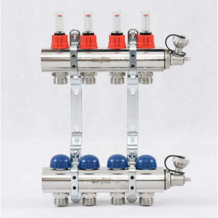 Колл. группа UNI-FITT с расход. 1"х 3/4"  4 вых. латунь