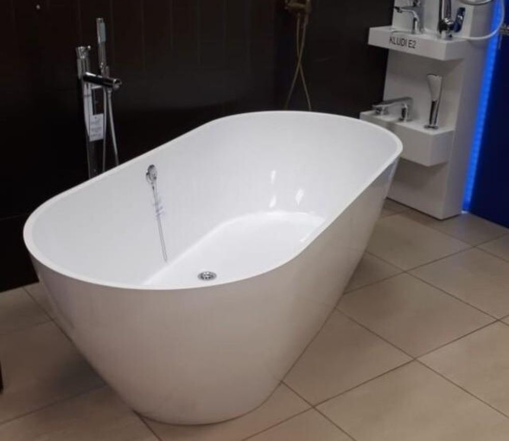 Ванна из литьевого мрамора Эстет Майами 150х75 белая, ФР-00016604