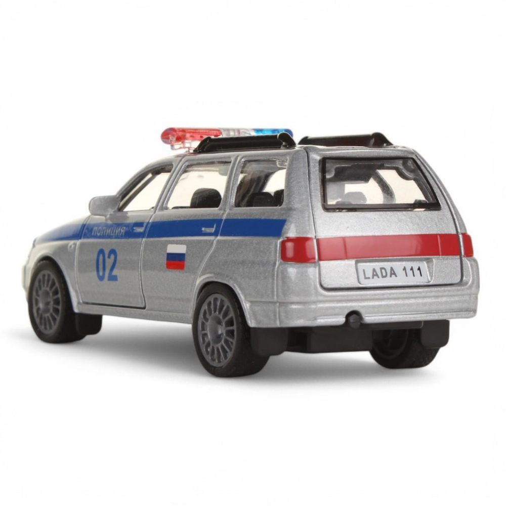Модель ин. мет. "Lada 111. Полиция" 12см, открыв. двери и багажник, коробка SB-16-67-P-WB (Технопарк)