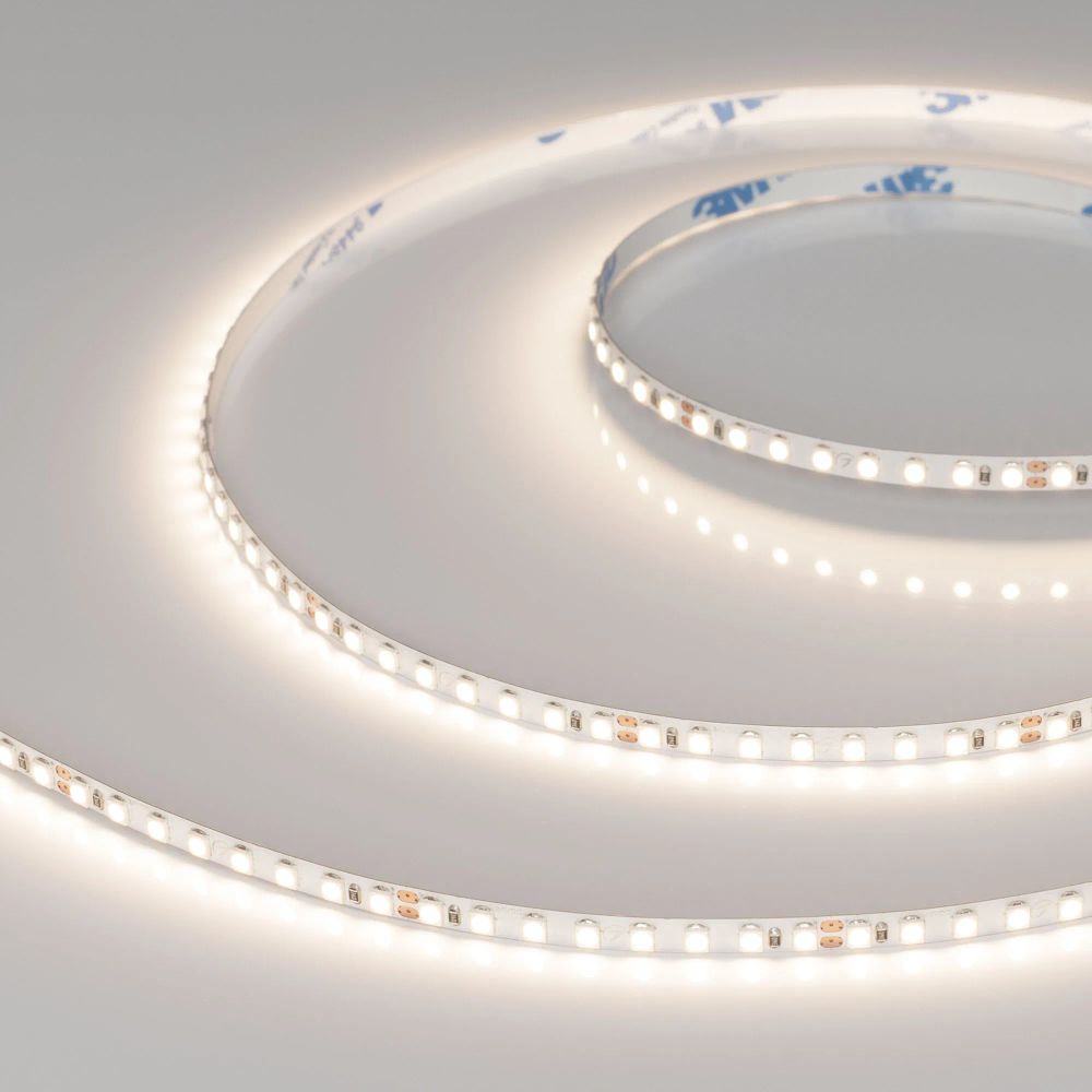 Светодиодная лента RT-A160-5mm 24V Warm3500 (9.6 W/m, IP20, 2835, 5m) (Arlight, Открытый) 037807