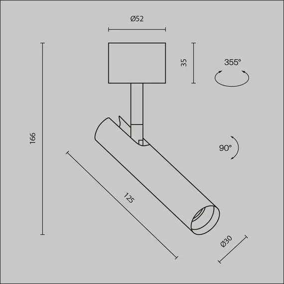Потолочный светильник Фокус Т / Focus T 6 Вт 3000 К 36° Technical c141cl-l125-6w3k-b