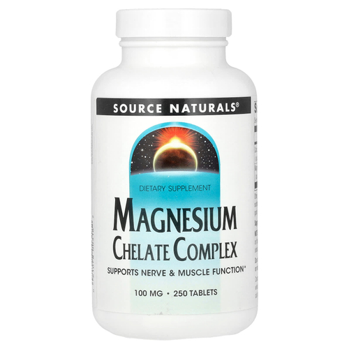 Source Naturals, комплекс хелата магния, 100 мг, 250 таблеток