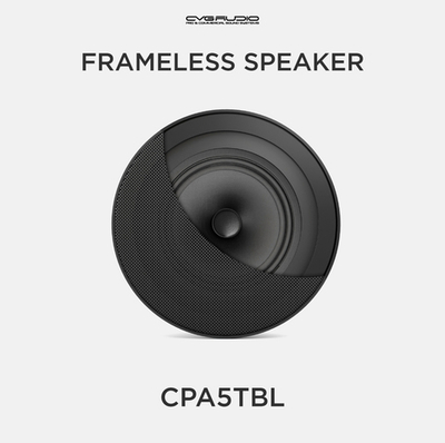 CVGAUDIO CPA5TBL Встраиваемый 5" широкополосный громкоговоритель, 3/6W-100V, круглый, безрамочный, черный