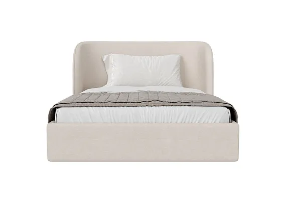 Кровать двуспальная Classic 140 см (молочный, рогожка)