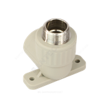 Угольник PP-R комбинированный серый Дн 20х3/4" НР с креплением VALFEX 10121120Г