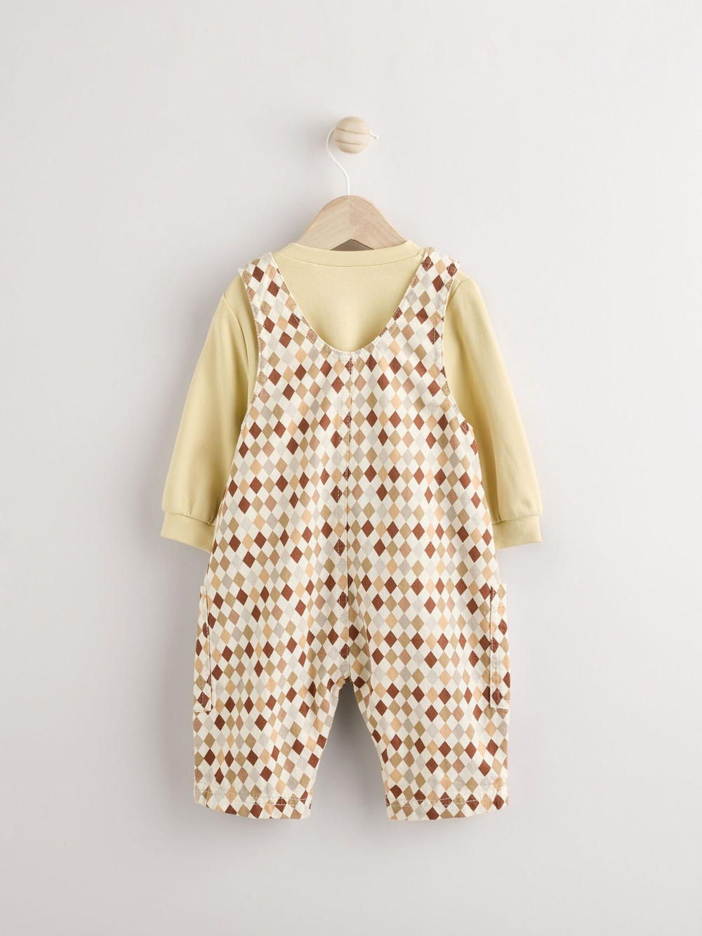 Комбинезон и боди в комплекте для малышей Next E47-396, Светло-желтый, Бежевый