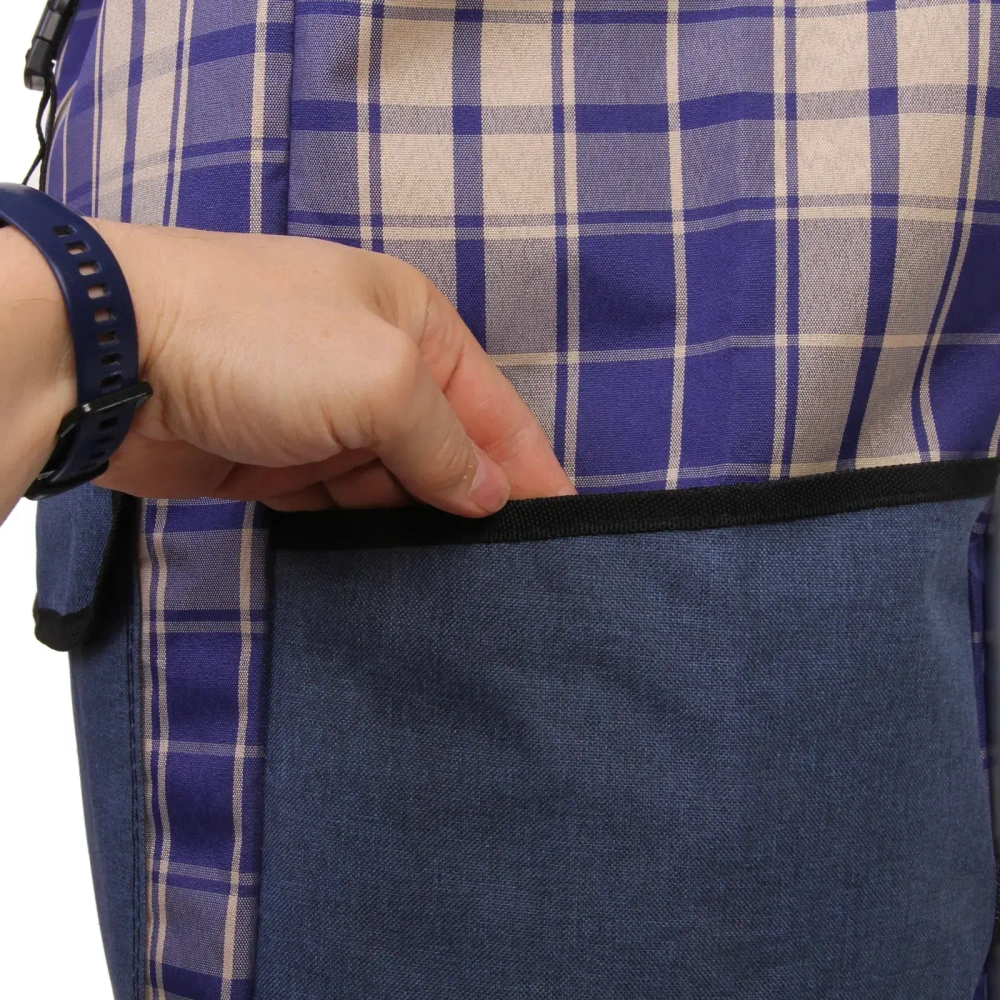 Тележка хозяйственная с сумкой (100*40*35см, колеса 21см,грузоподъемность до50 кг) синяя SYD100B-1