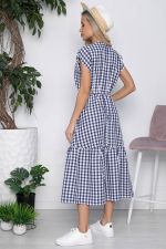 Платье Коста-Рика темно-синее в клетку П10449 LT Collection