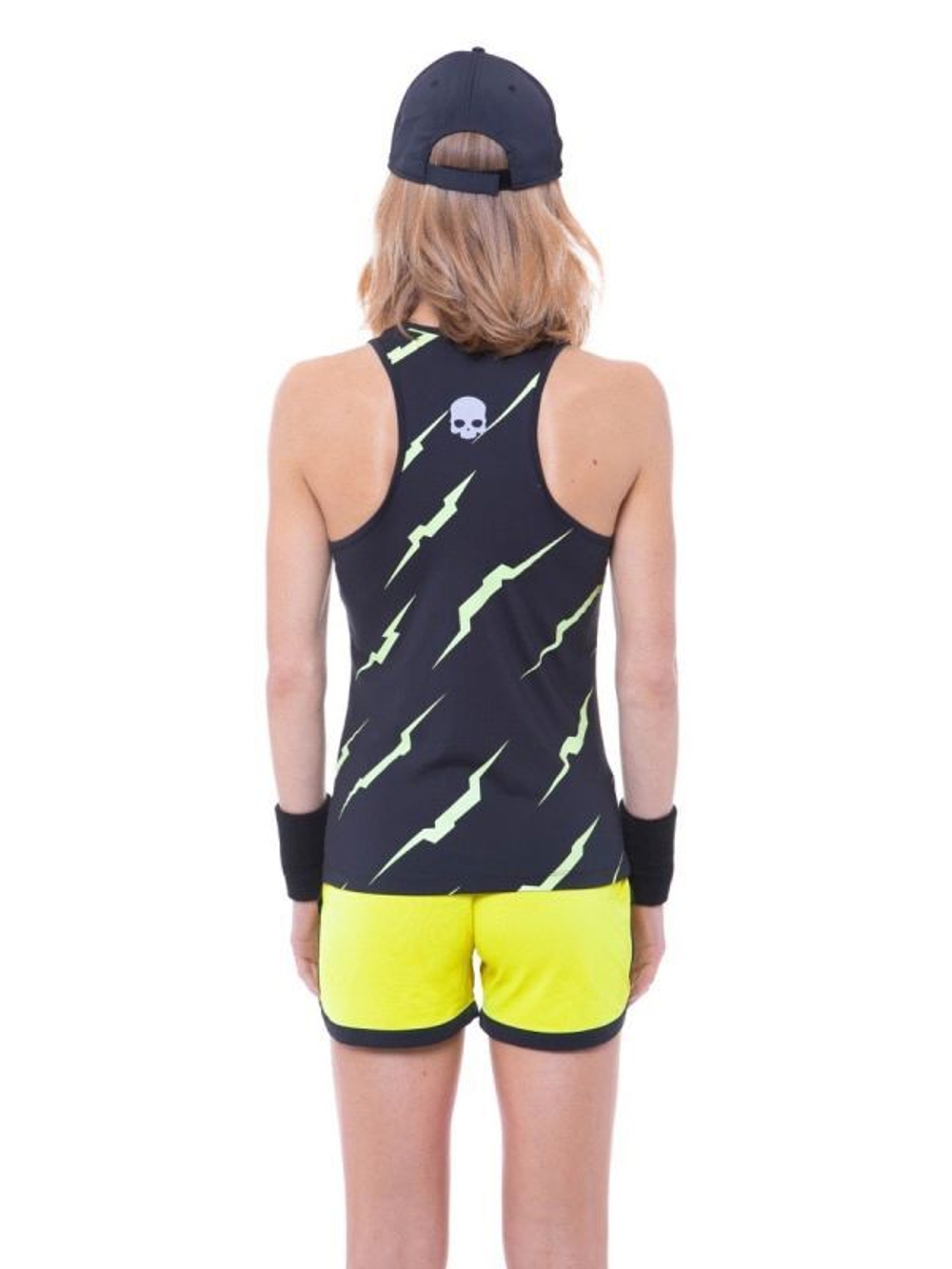 Женский топ теннисный Hydrogen Thunder Tank Top Woman - black/yellow fluo