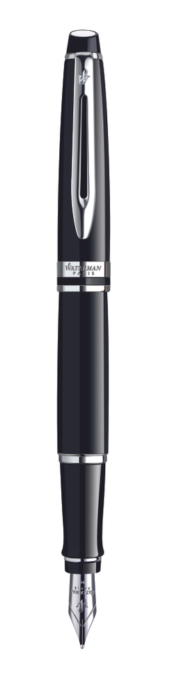 Перьевая ручка Waterman Expert Black CT S0951740 цвет черный  с палладиевым покрытием в подарочной упаковке
