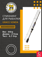 Спиннинг Pontoon21 Grace Sonda, 216см., 1.0-7.0 гр., 3-6Lb., Tubular Tip