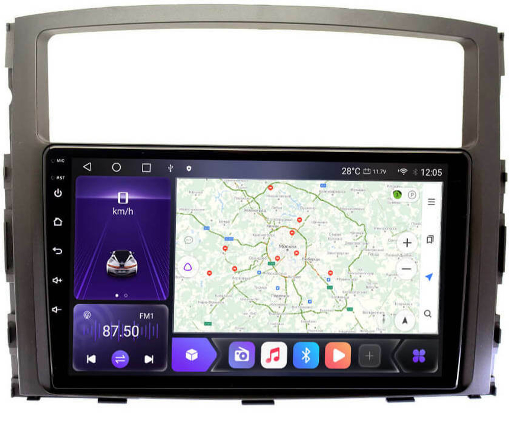 Магнитола Mitsubishi Pajero 4 2006-2022 - Carmedia OL-9566-NPQ QLed, Android 12, TS10,  CarPlay, 4G SIM-слот
