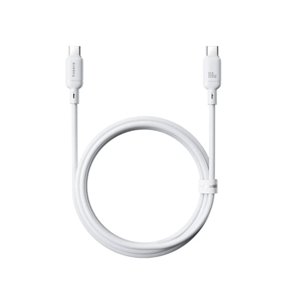 Интерфейсный кабель Baseus Silky Type-C to Type-C 100W 1m White(P10377704213-00)