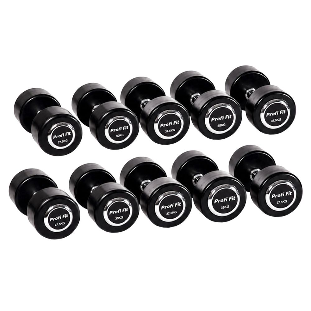 Гантельный ряд профессиональный (шаг 2,5 кг, 5 пар) PROFI-FIT 27,5-37,5 кг