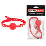 Красный силиконовый кляп-шарик на регулируемом ремешке (Цвет: красный)