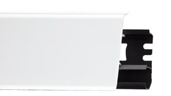 Плинтус Indo 01 белый блестящий, 2500x70x26 мм