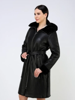 Дубленка зимняя натуральная с капюшоном