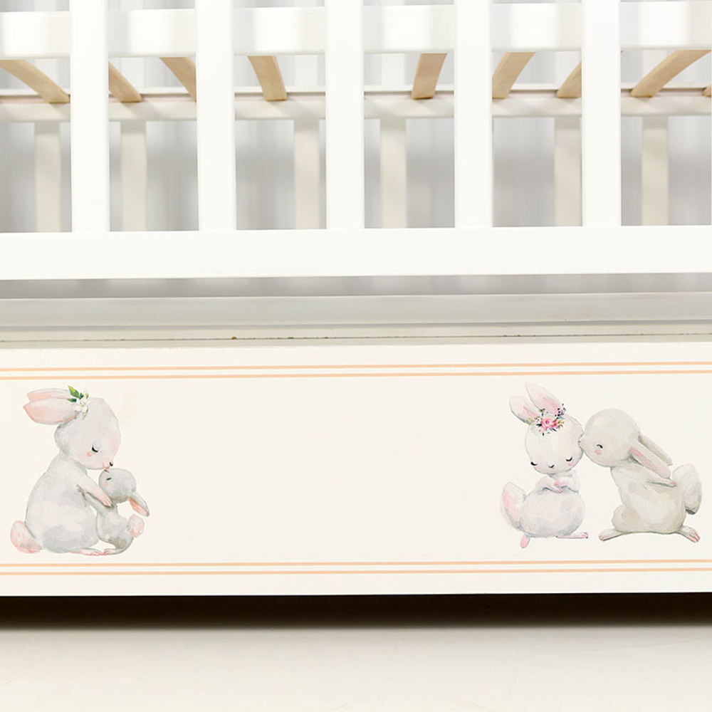 Кровать детская 120*60 "СИЛЬВИЯ"-7 (арт.48) универ маят/ящ "Зайки-Акварель"