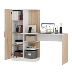 Стол компьютерный Бейсик белый/сонома