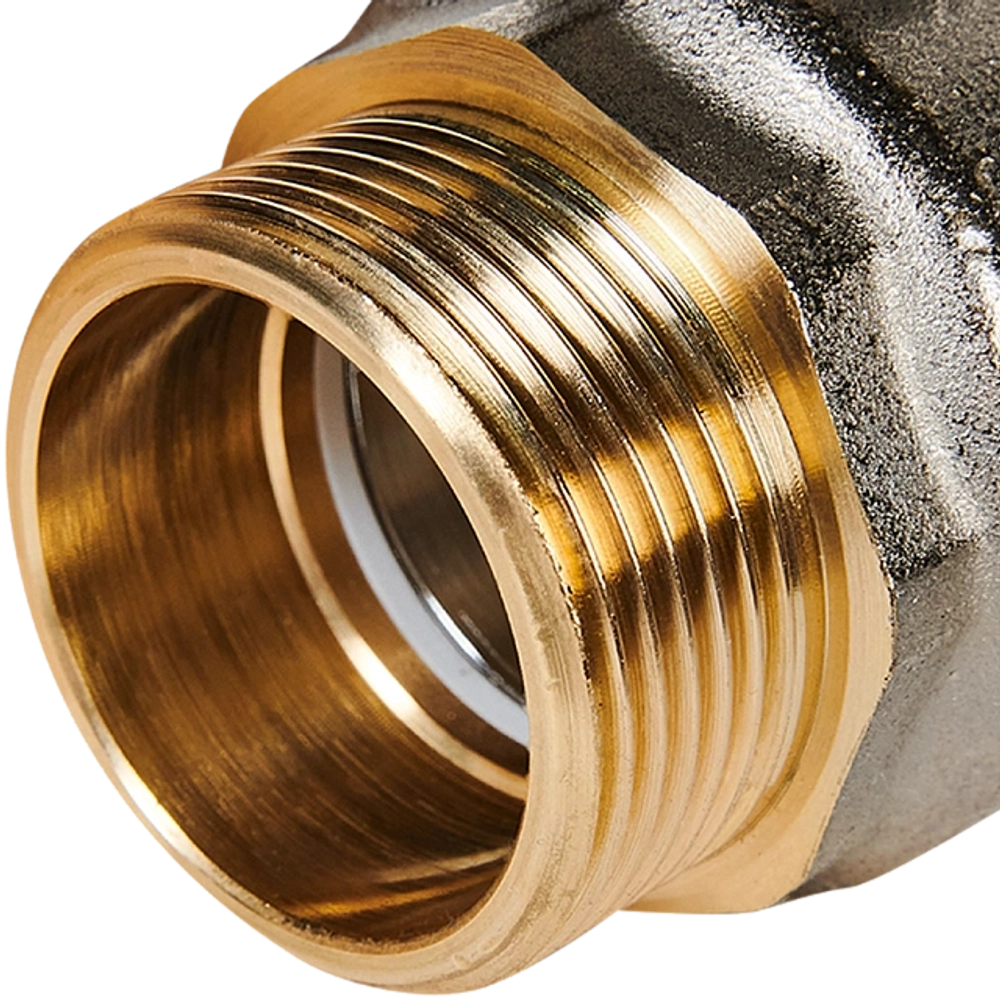 Кран шаровой полнопроходной STOUT - 1"1/4 (НР/НР, PN40, Tmax 150°C, ручка-бабочка черная)