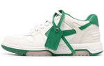 OFF-WHITE Out of Office two-color lace-up fashion sneakers men's white and green