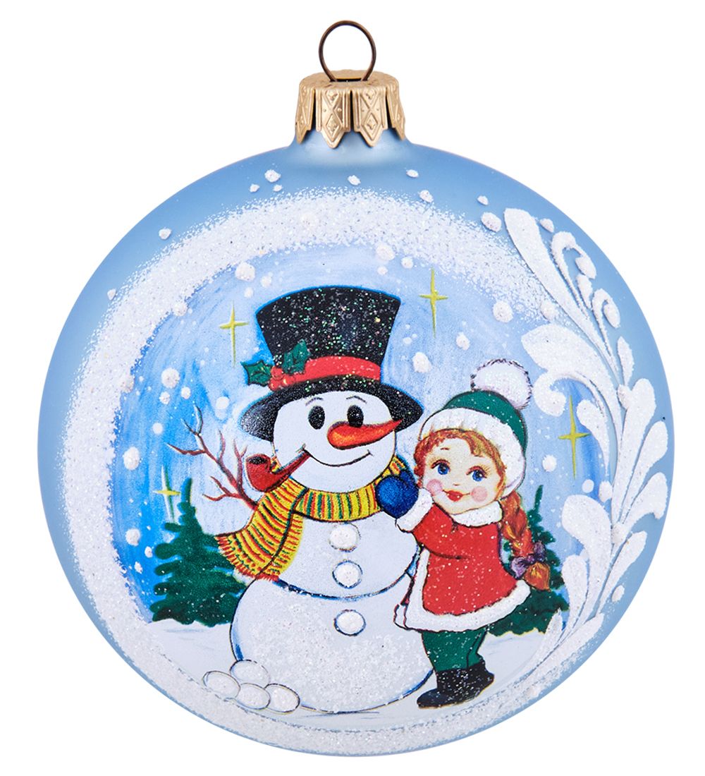 Элита НФШ-1662/2 Ел.украшение Шар «Девочка и снеговик» 100 мм