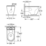 Унитаз напольный GROHE Essence Ceramic, для комбинации с бачком наружного монтажа, альпин-белый (3957200H)