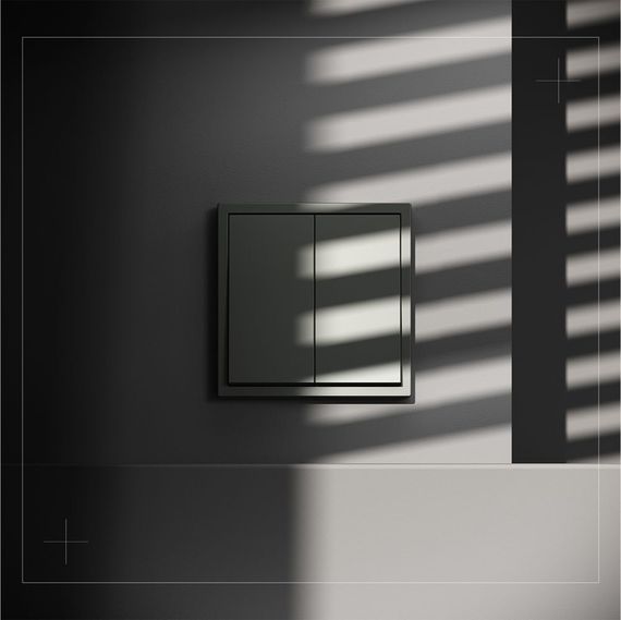 Выключатель с самовозвратом встраиваемый Voltum S70 двухклавишный 10А, (титан) VLS020606