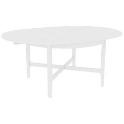 Стол обеденный круглый Кантри (белый лак), 126-171х74х126 см