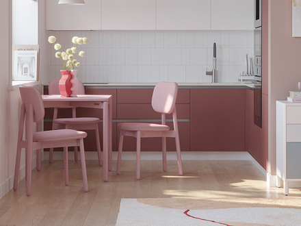 Стул LATITUDE Saga, рогожка, розовый