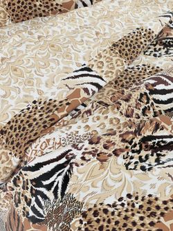 Пододеяльник Сказка "Сафари/Латте" 1,5-сп 145х215 см на молнии , перкаль